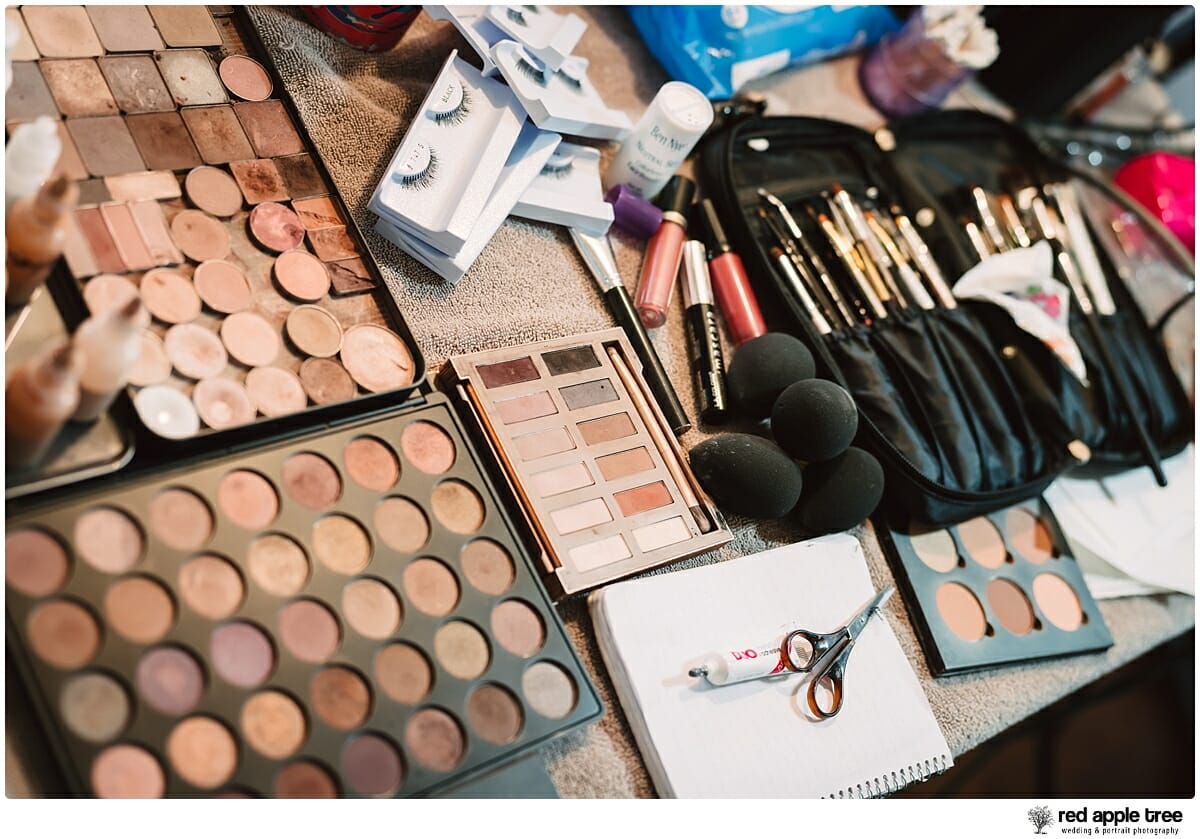Wedding makeup station